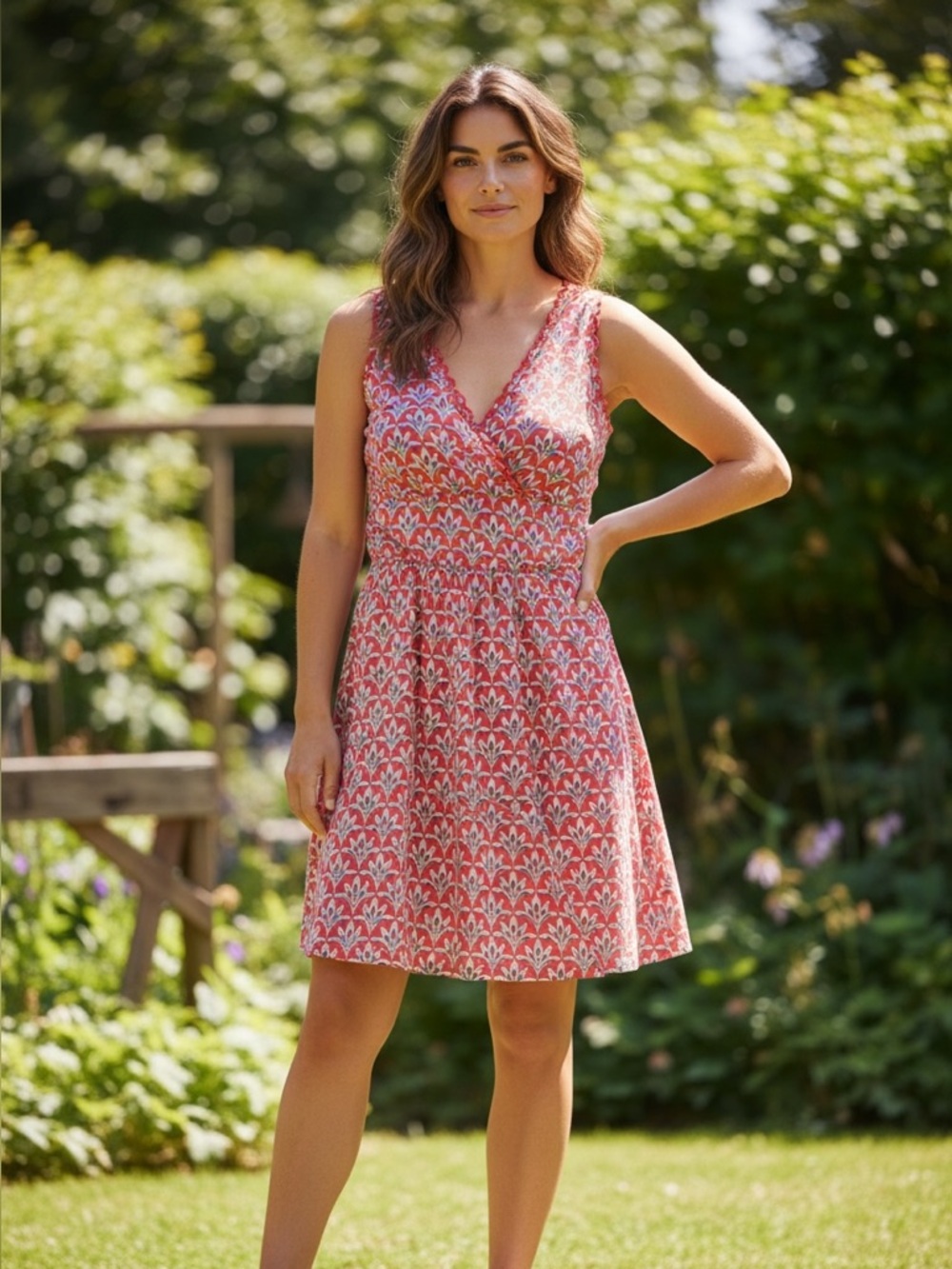 Boden V-neck Sleeveless Dress | 10R | Resort | Preppy | Casual